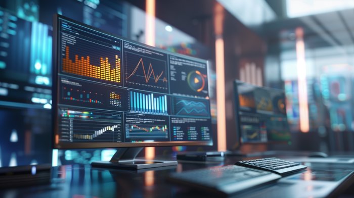 IT monitoring dashboard showing real-time alerts and system performance metrics
